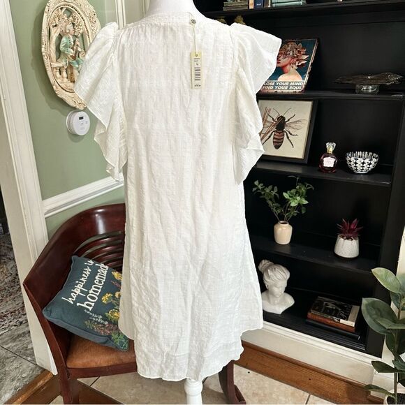 Max Studio Cotton White Dress Size Large NWT - Picture 8 of 11